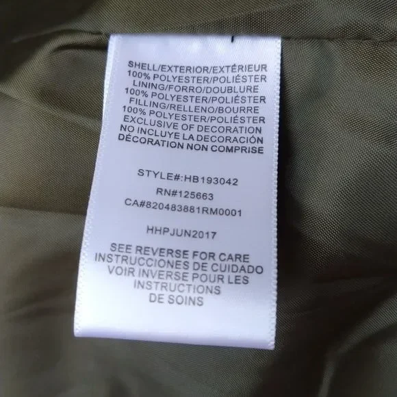 Harve Benard Quilted Anorak Parka Jacket Army Green  Sz XL NWoT - Picture 7 of 9